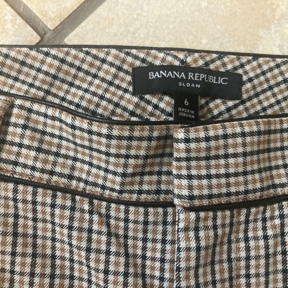 Banana Republic Sloan Pants – Brown Check w/ Side Piping, Size 6 - Picture 10 of 10